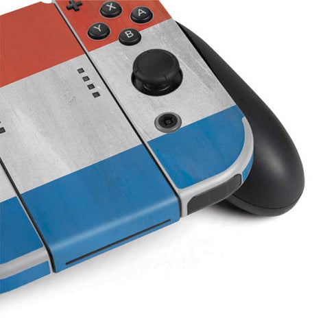 Netherlands Flag Distressed Nintendo Switch OLED (2021) Skin
